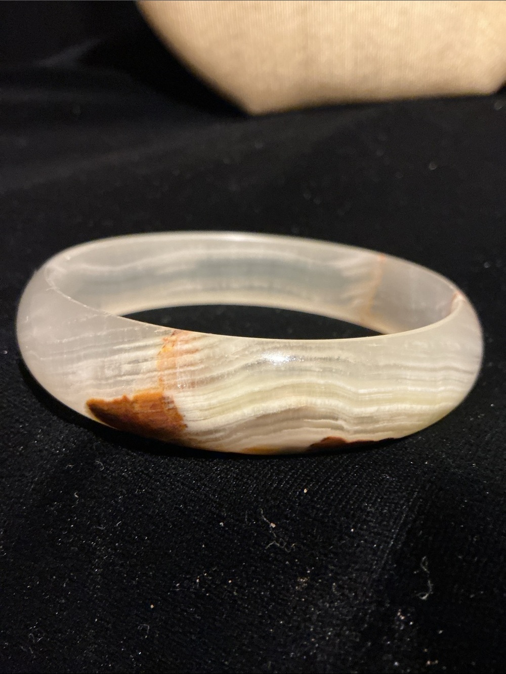 Polished Stone Bangle Bracelet